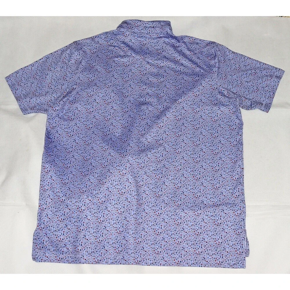 Peter Millar Summer Comfort Mens Cocktails Print Short Sleeve Polo Shirt Size XL